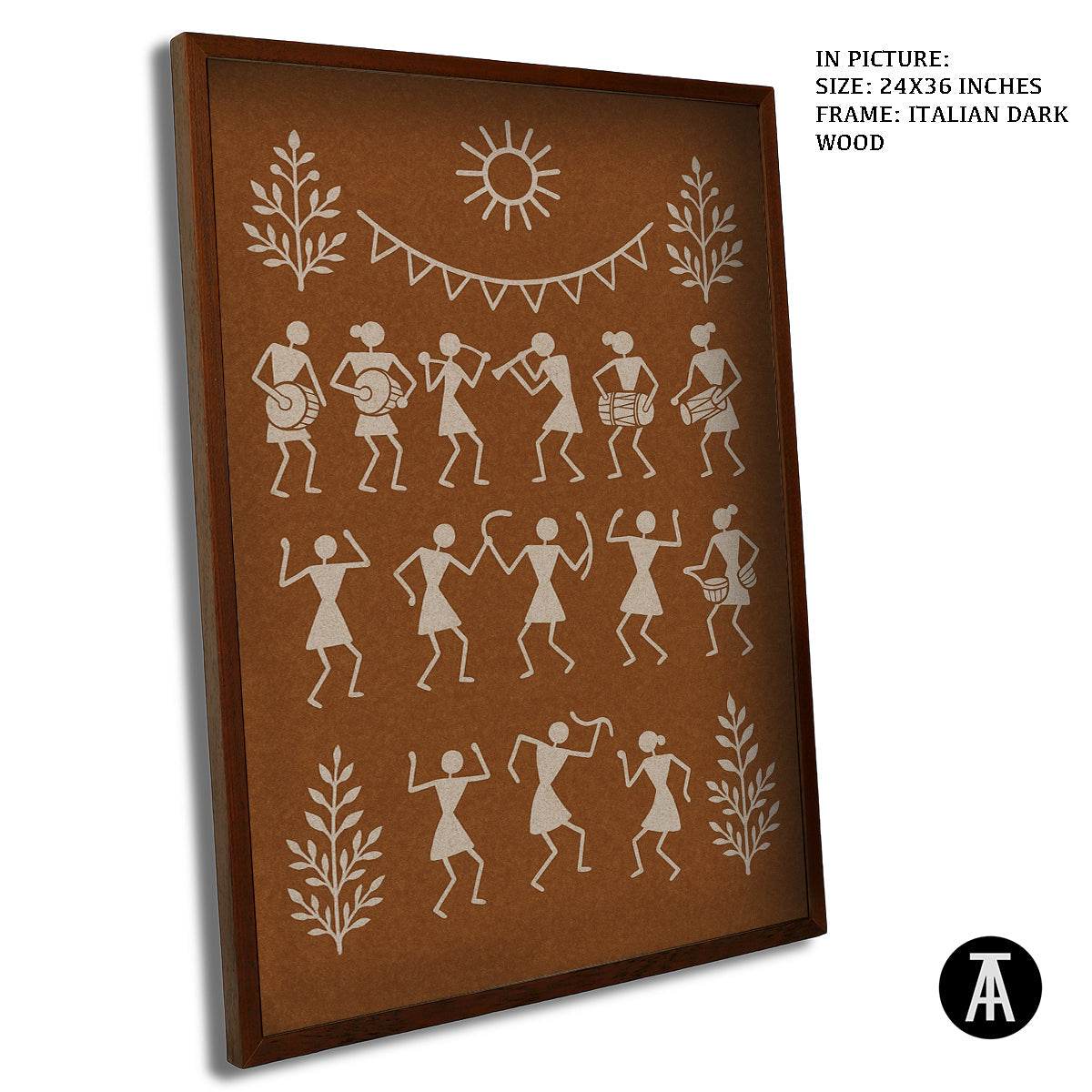 Artwork in Dark Wood Frame