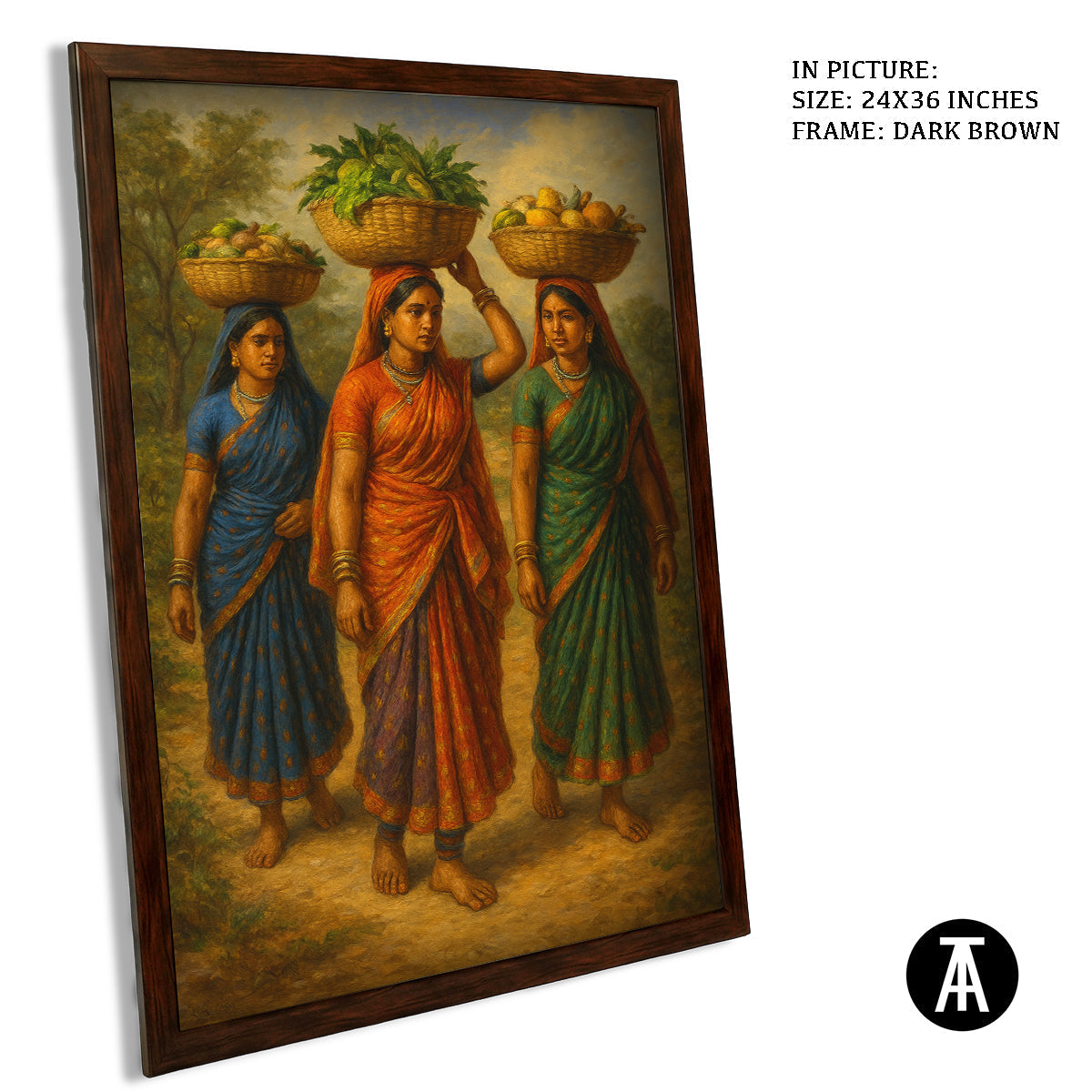 Artwork in Dark Brown Frame