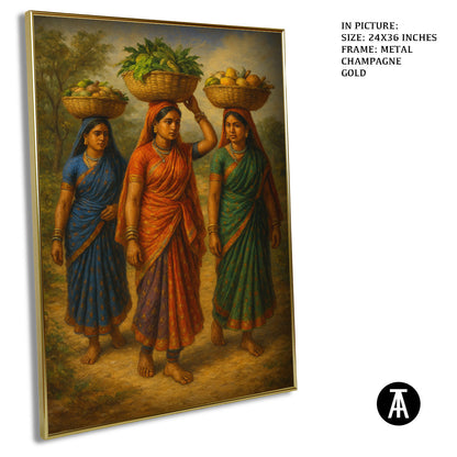 Artwork in Metal Champagne Gold Frame