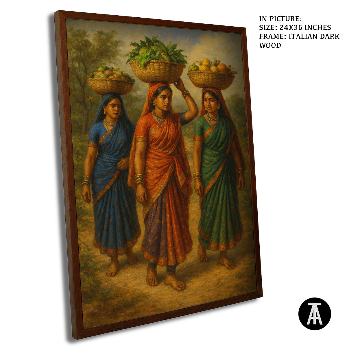 Artwork in Dark Wood Frame