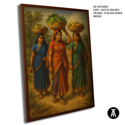 Artwork in Dark Wood Frame