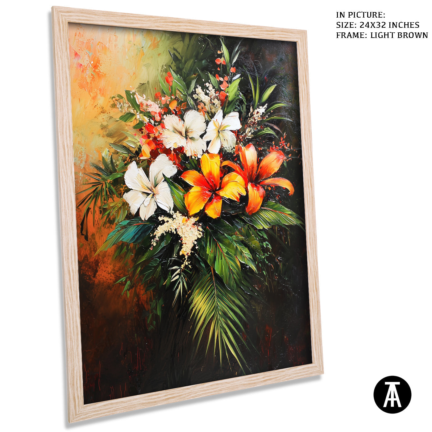 Artwork in Dark Brown Frame