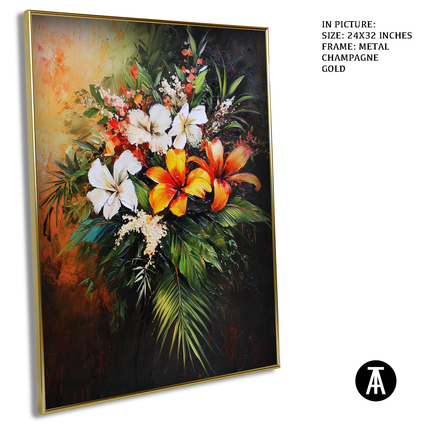 Artwork in Light Brown Frame