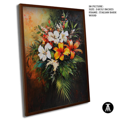 Artwork in Dark Wood Frame