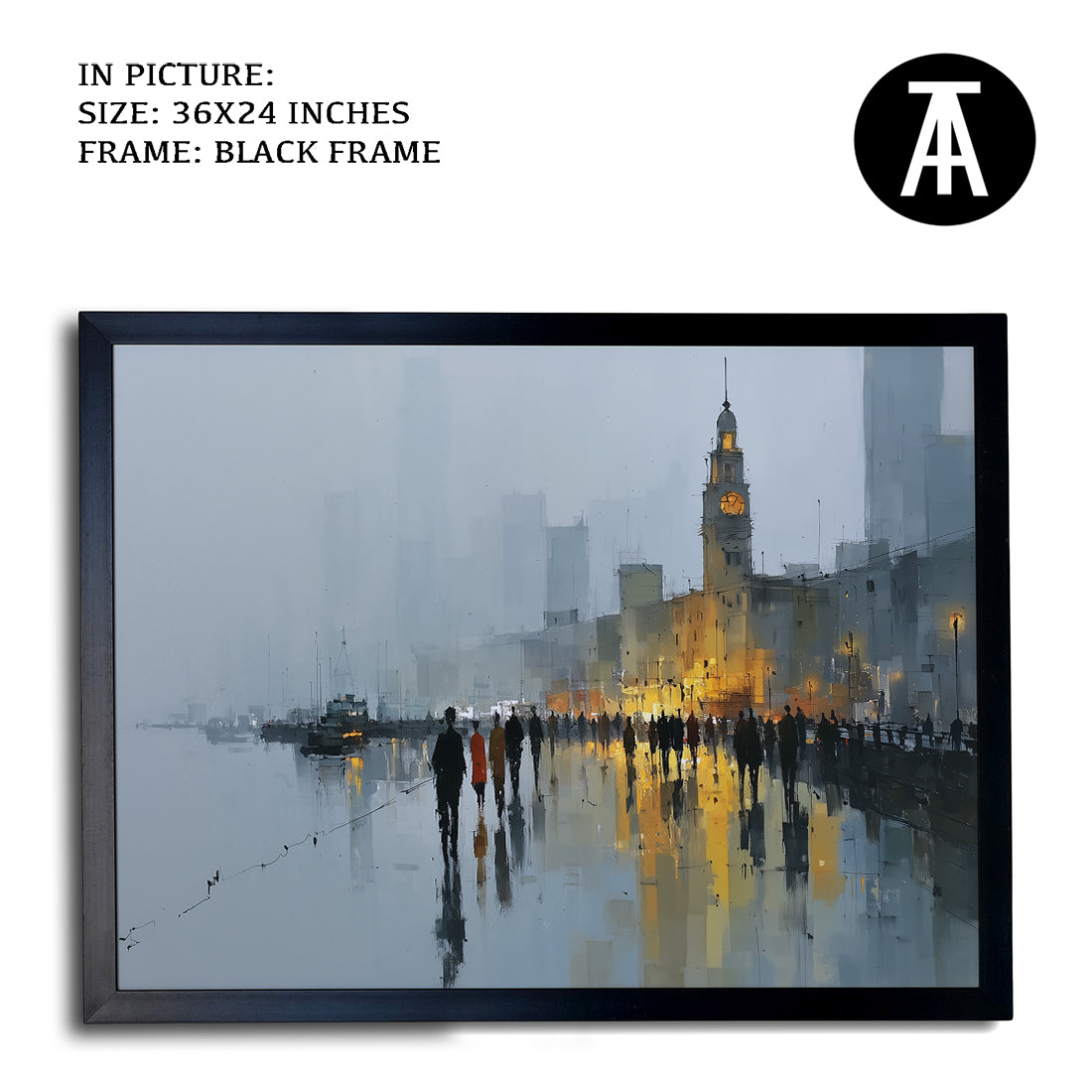 Artwork in Metal Champagne Gold Frame