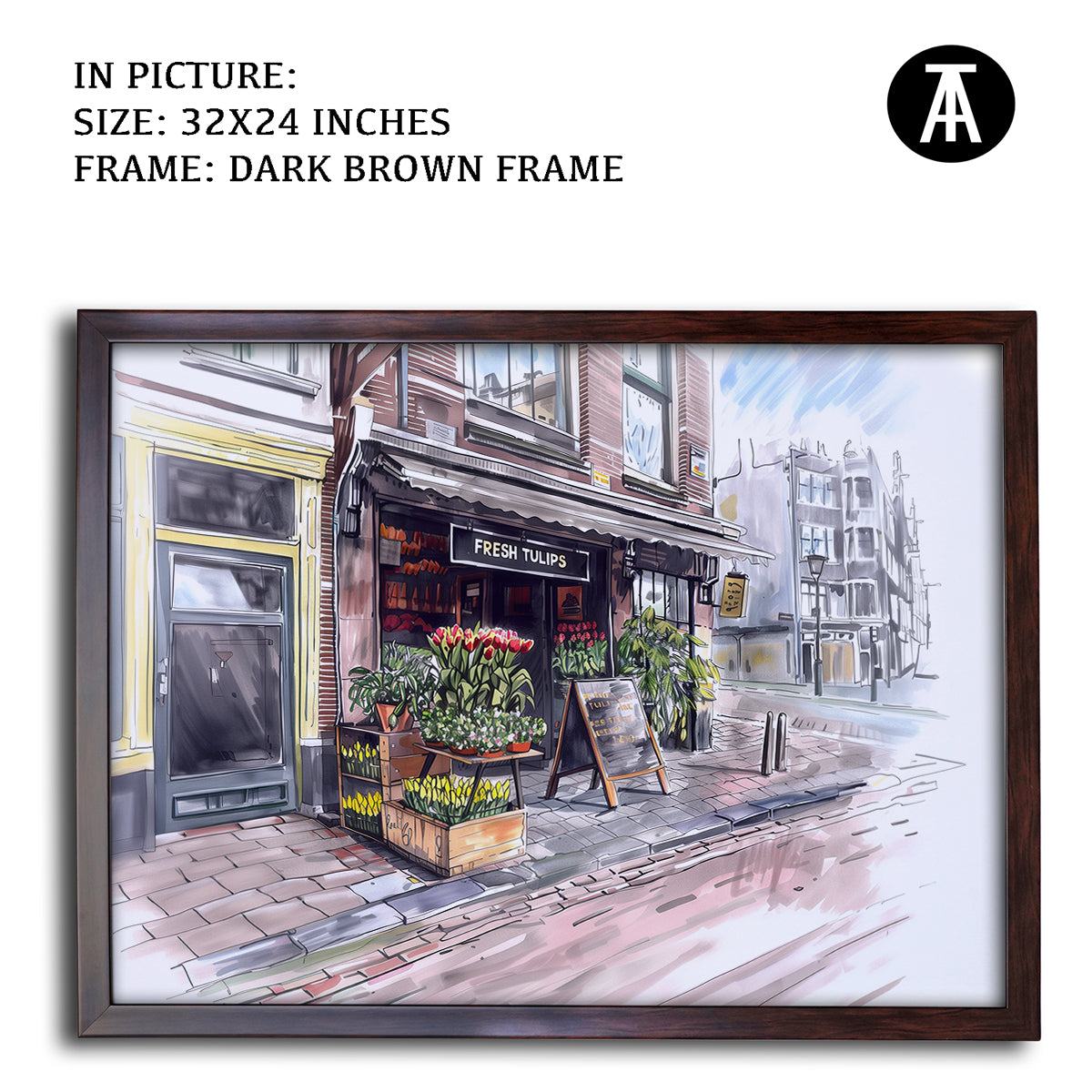 Artwork in Metal Champagne Gold Frame