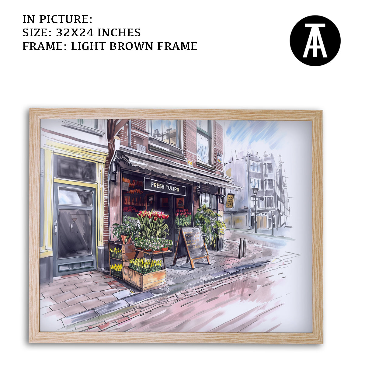 Artwork in Dark Brown Frame