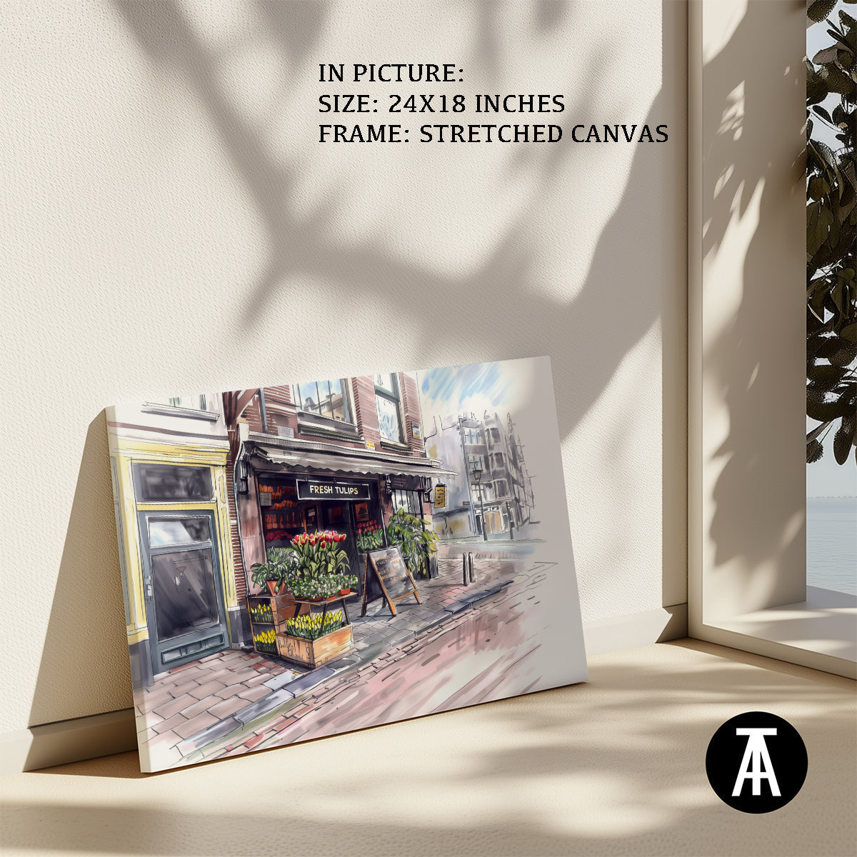 Artwork in Natural Wood Frame