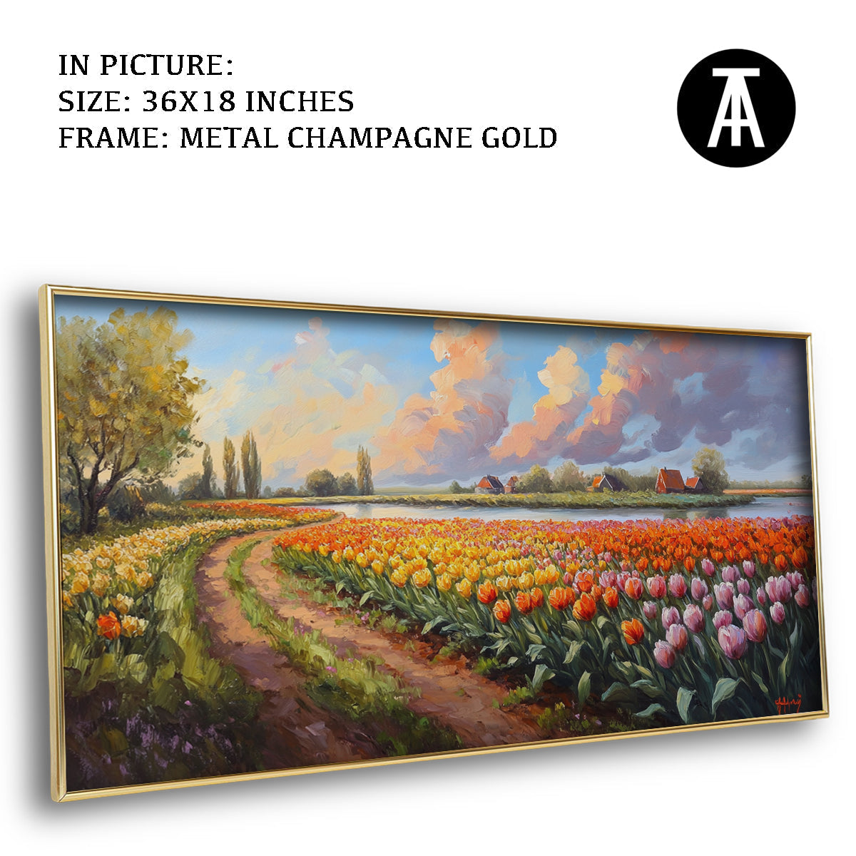 Artwork in Light Brown Frame