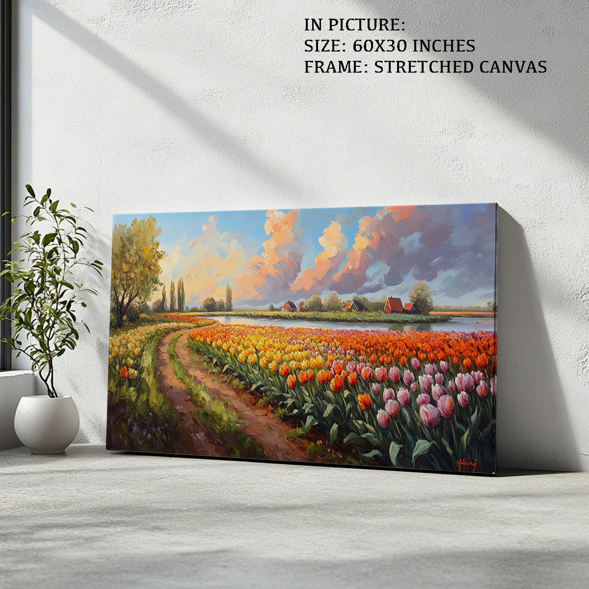 Artwork in Natural Wood Frame