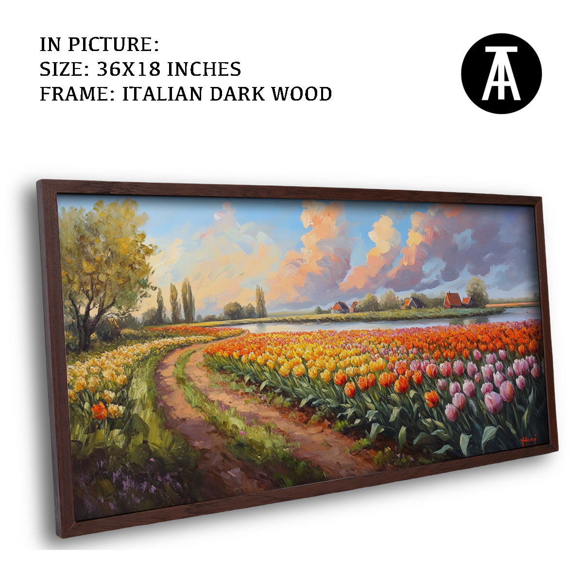 Artwork in Dark Wood Frame