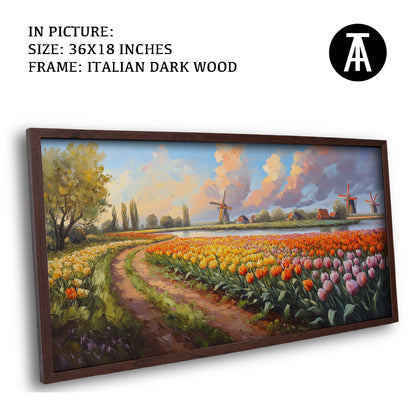 Artwork in Dark Wood Frame