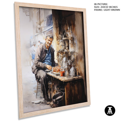 Artwork in Dark Brown Frame