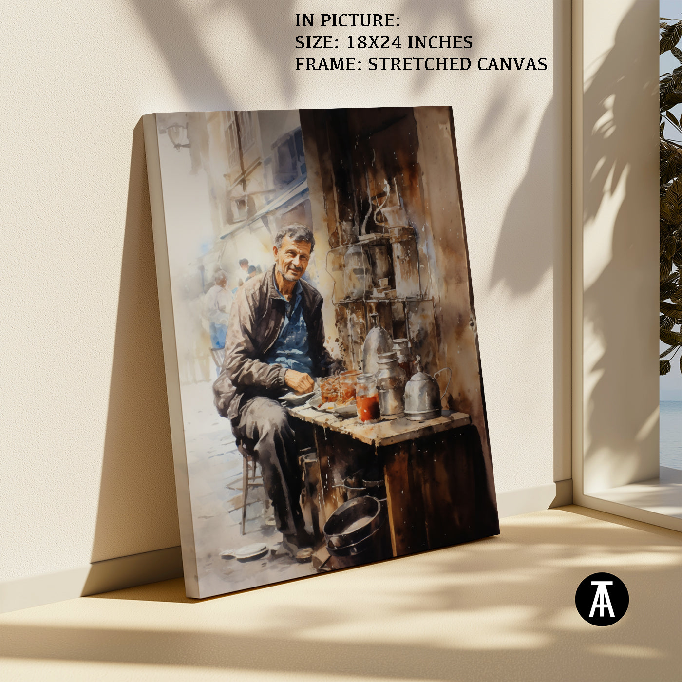 Artwork in Natural Wood Frame
