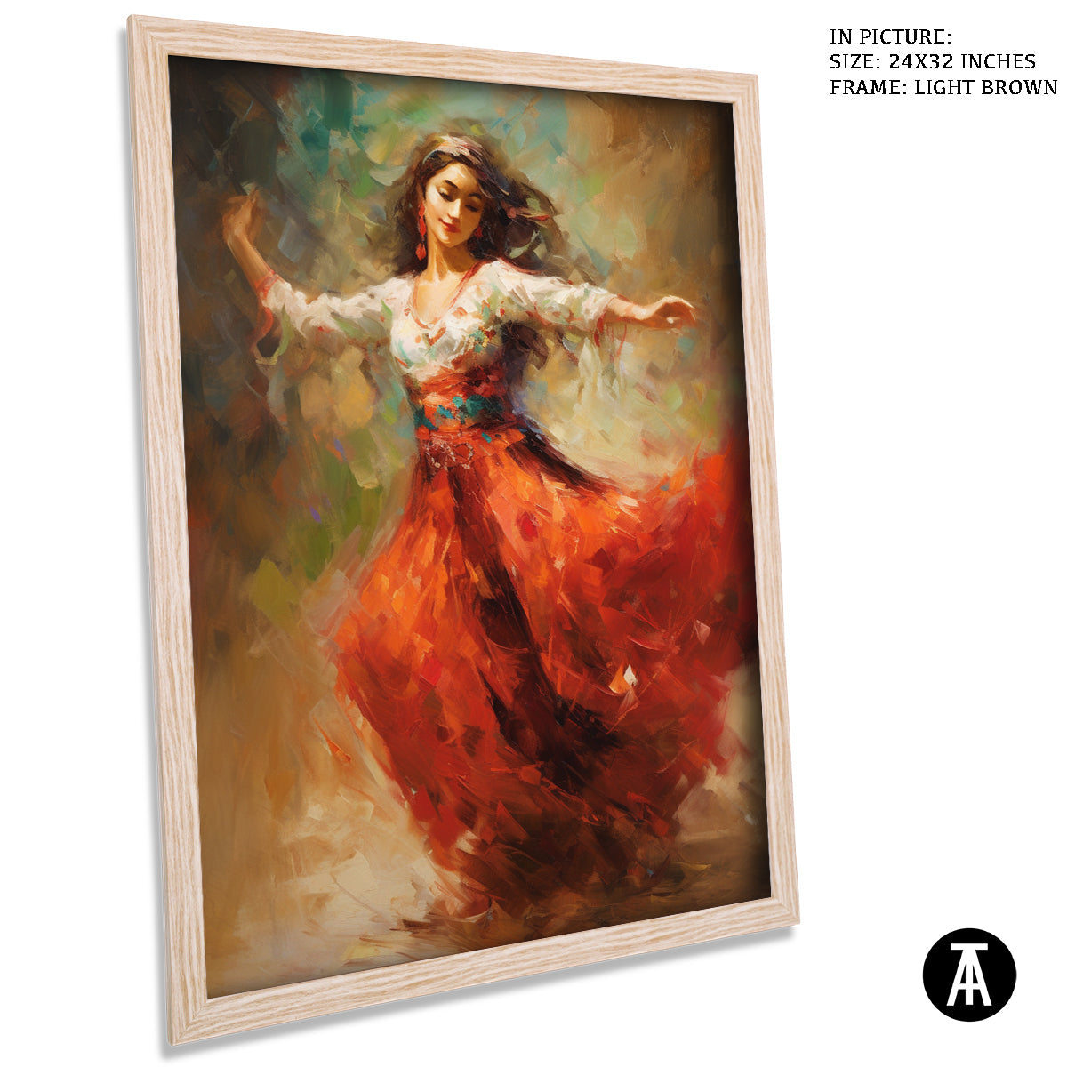 Artwork in Dark Brown Frame