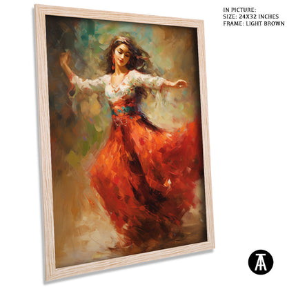 Artwork in Dark Brown Frame