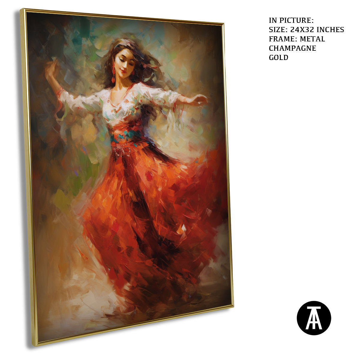 Artwork in Light Brown Frame