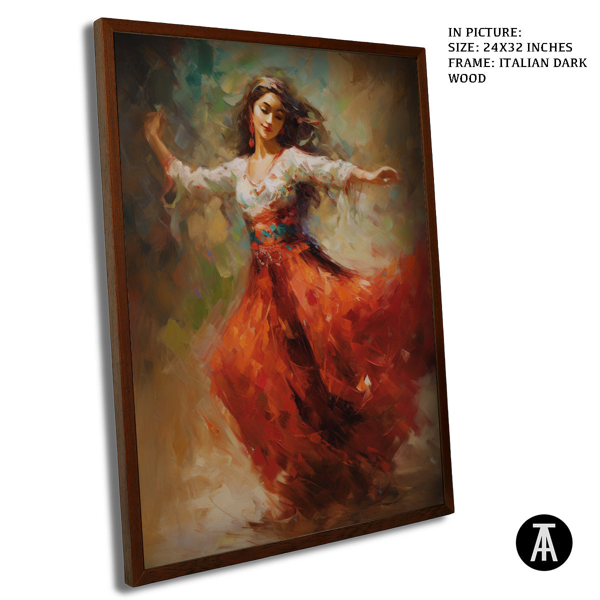Artwork in Dark Wood Frame