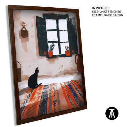 Artwork in Dark Brown Frame