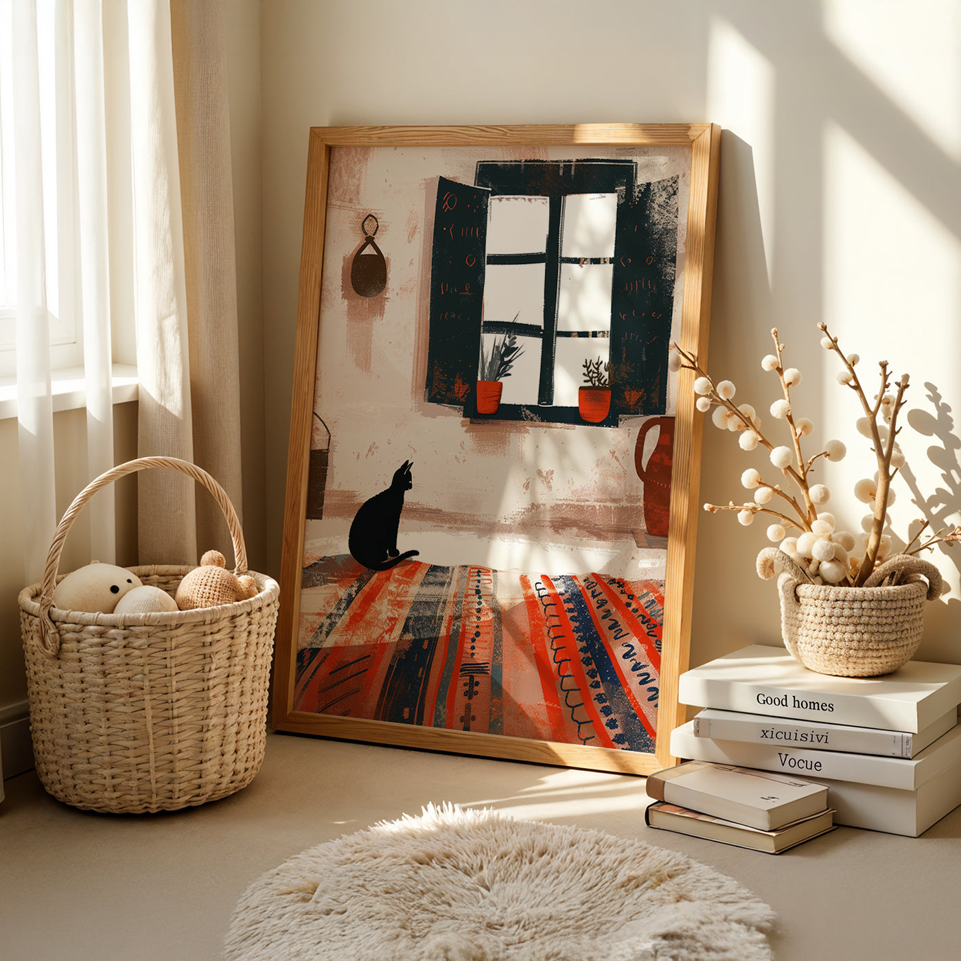 Boho Art Painting in a Lifestyle Setting