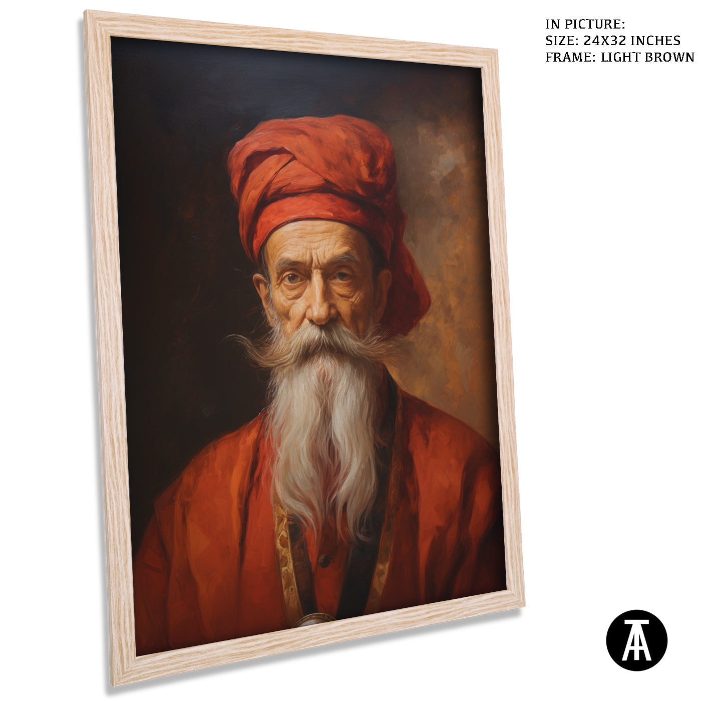 Artwork in Dark Brown Frame