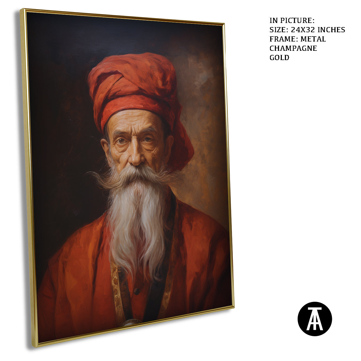 Artwork in Light Brown Frame
