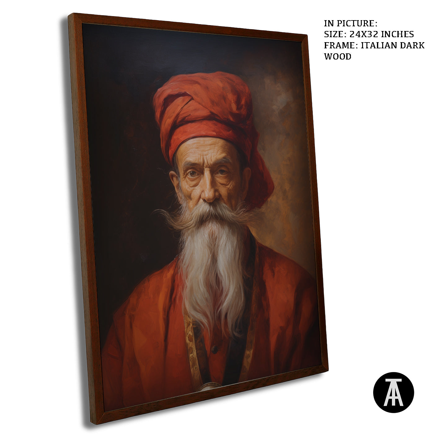 Artwork in Dark Wood Frame