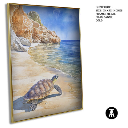 Artwork in Light Brown Frame