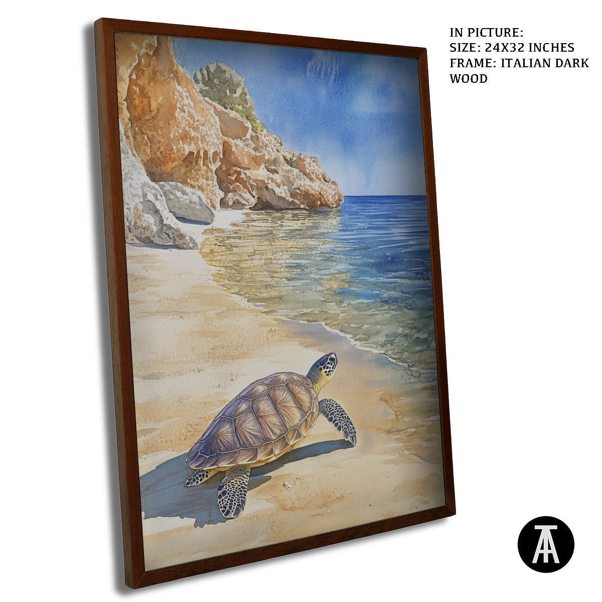 Artwork in Dark Wood Frame