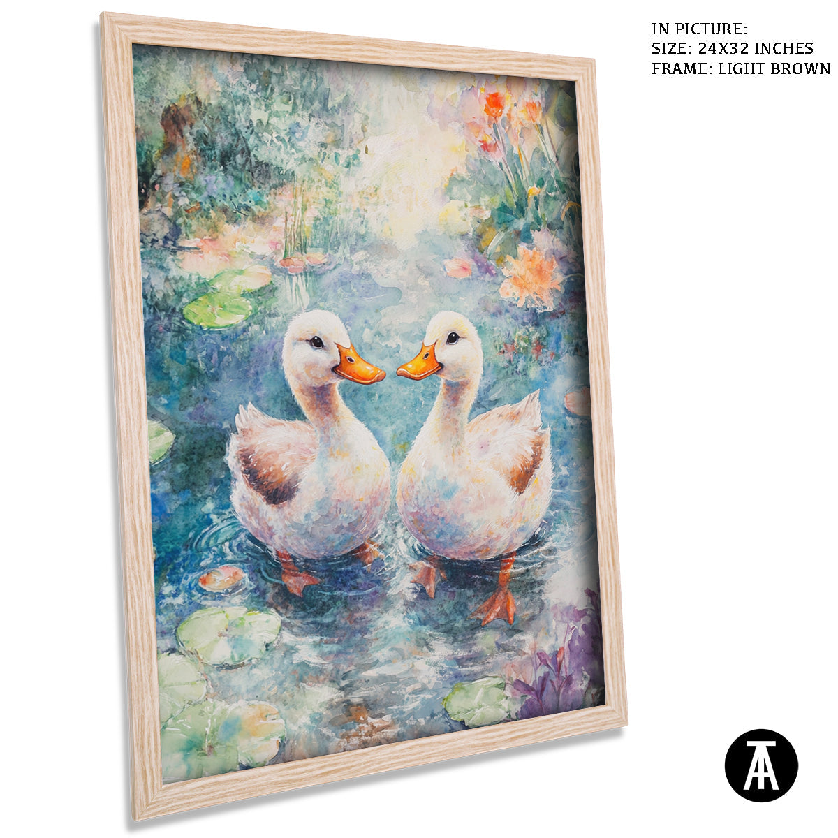 Artwork in Dark Brown Frame