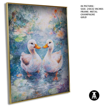 Artwork in Light Brown Frame