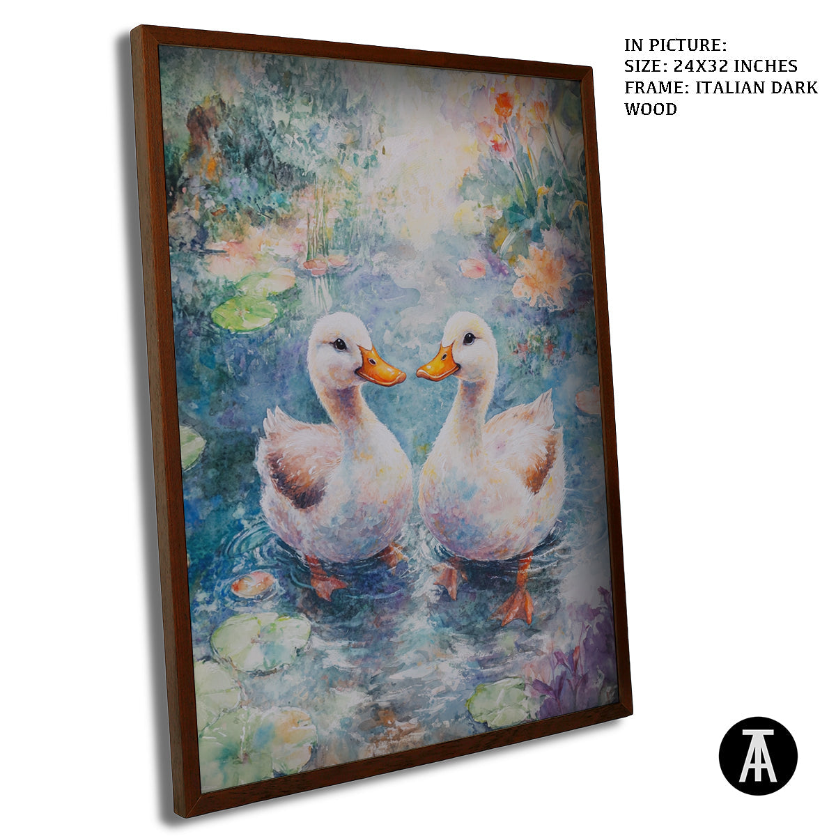 Artwork in Dark Wood Frame