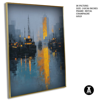 Artwork in Light Brown Frame