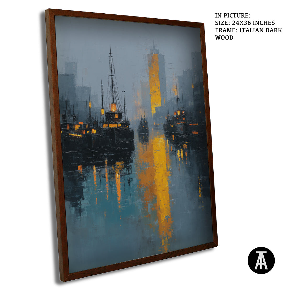 Artwork in Dark Brown Frame