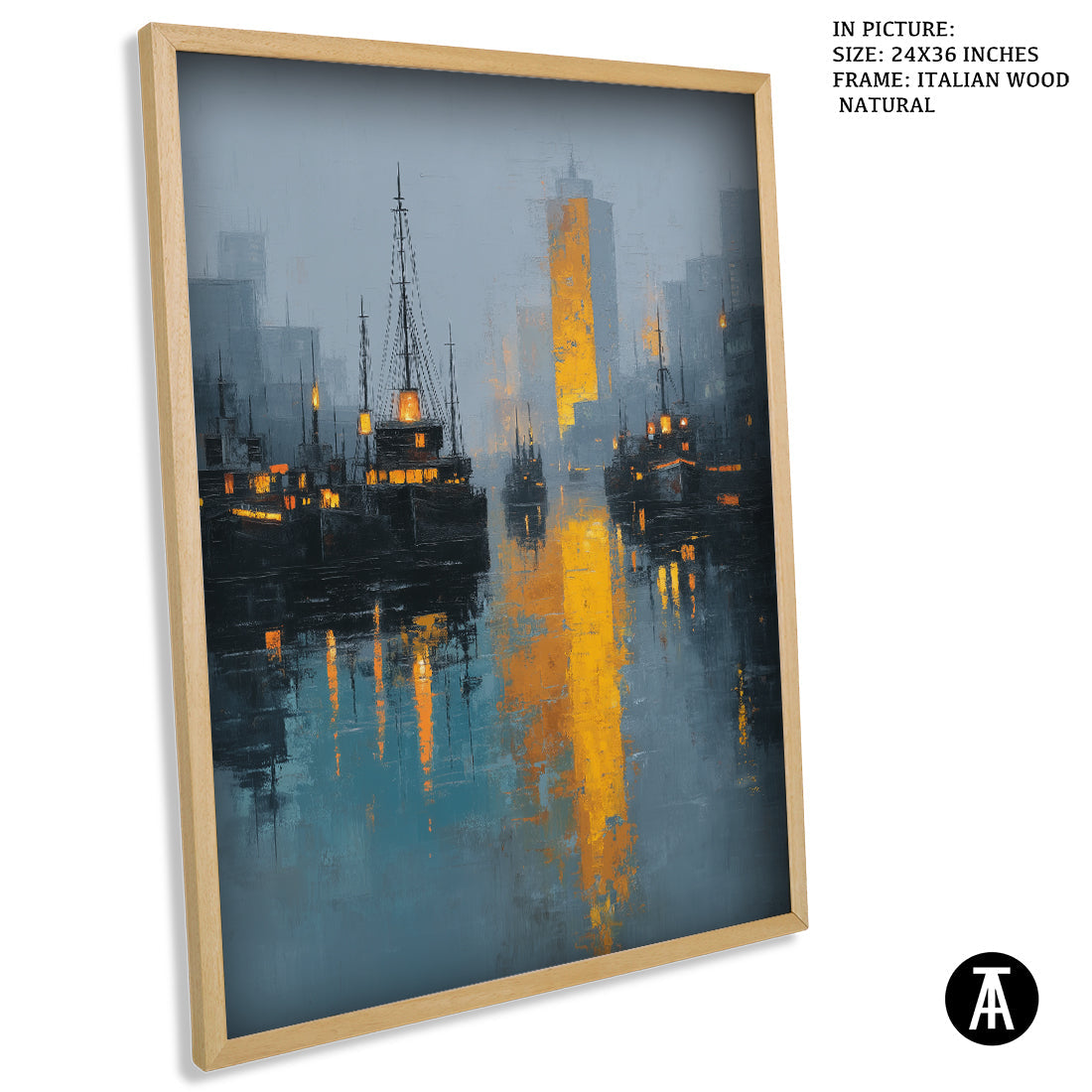 Artwork in Dark Wood Frame