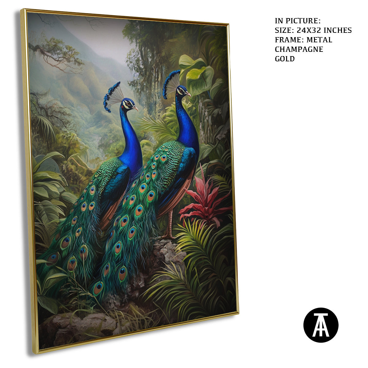 Artwork in Light Brown Frame