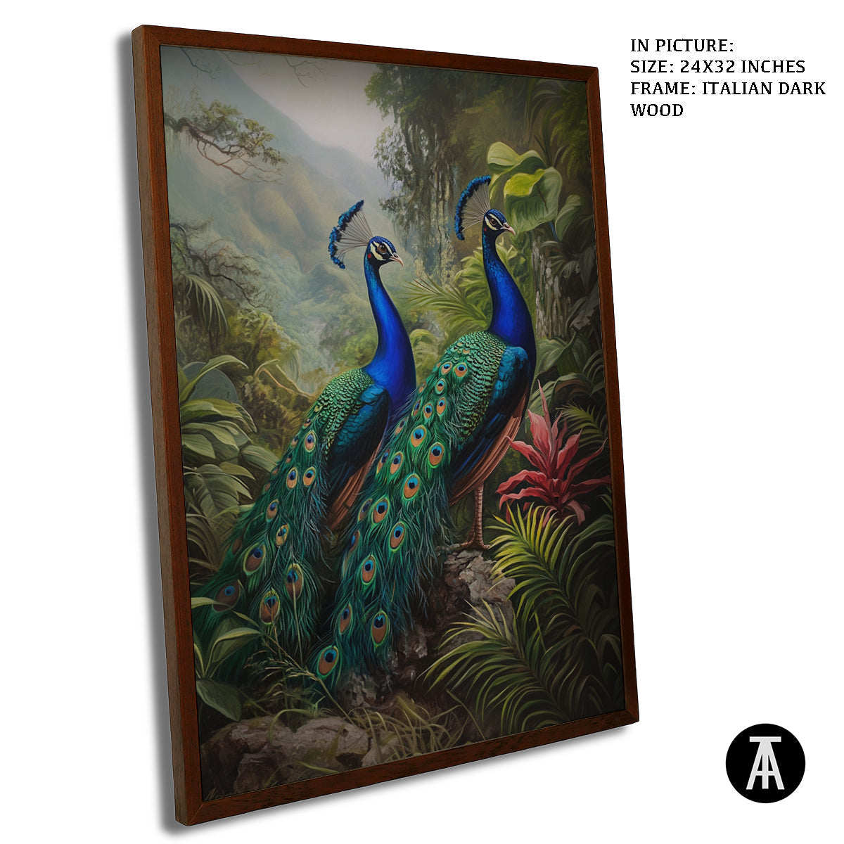 Artwork in Dark Wood Frame