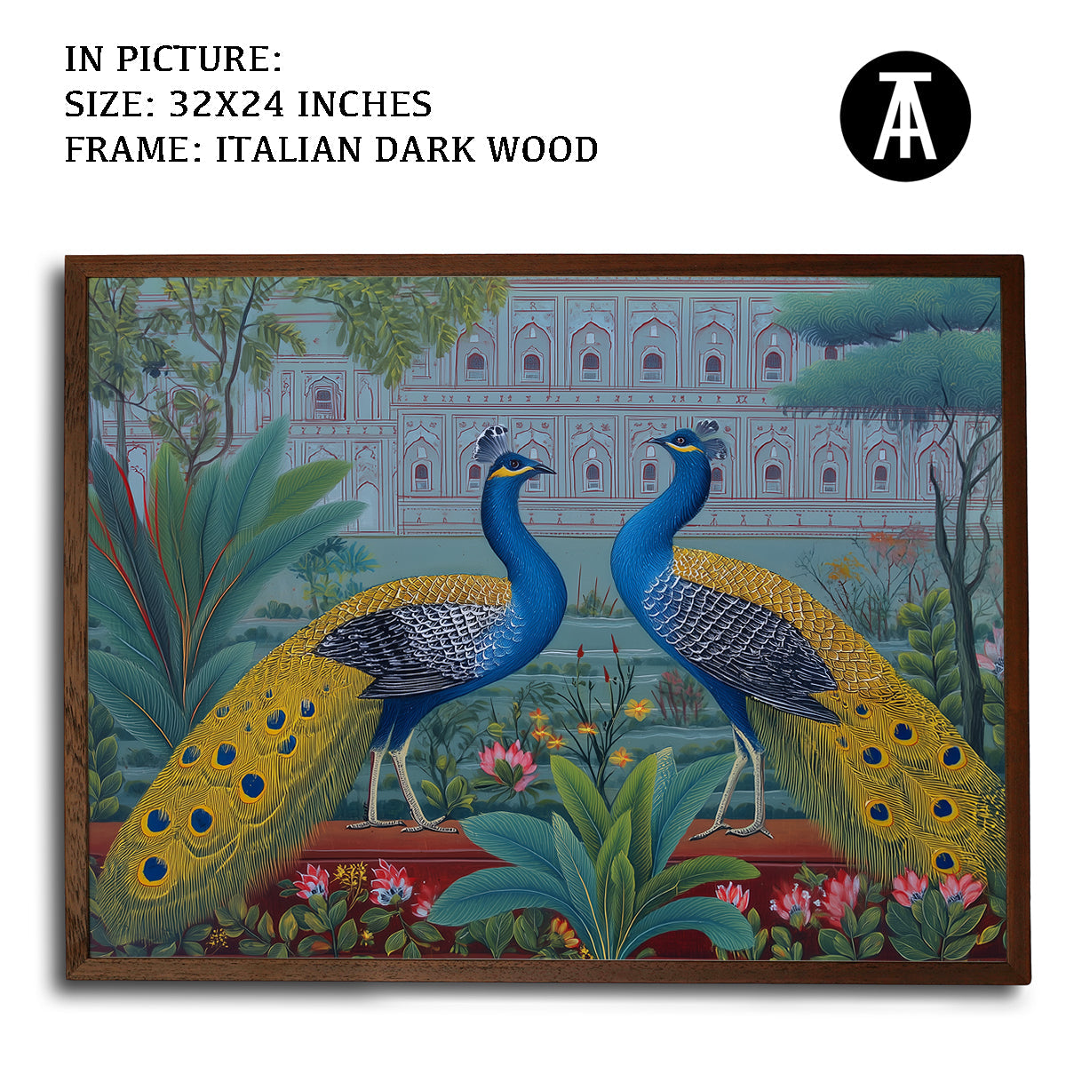 Artwork in Dark Wood Frame