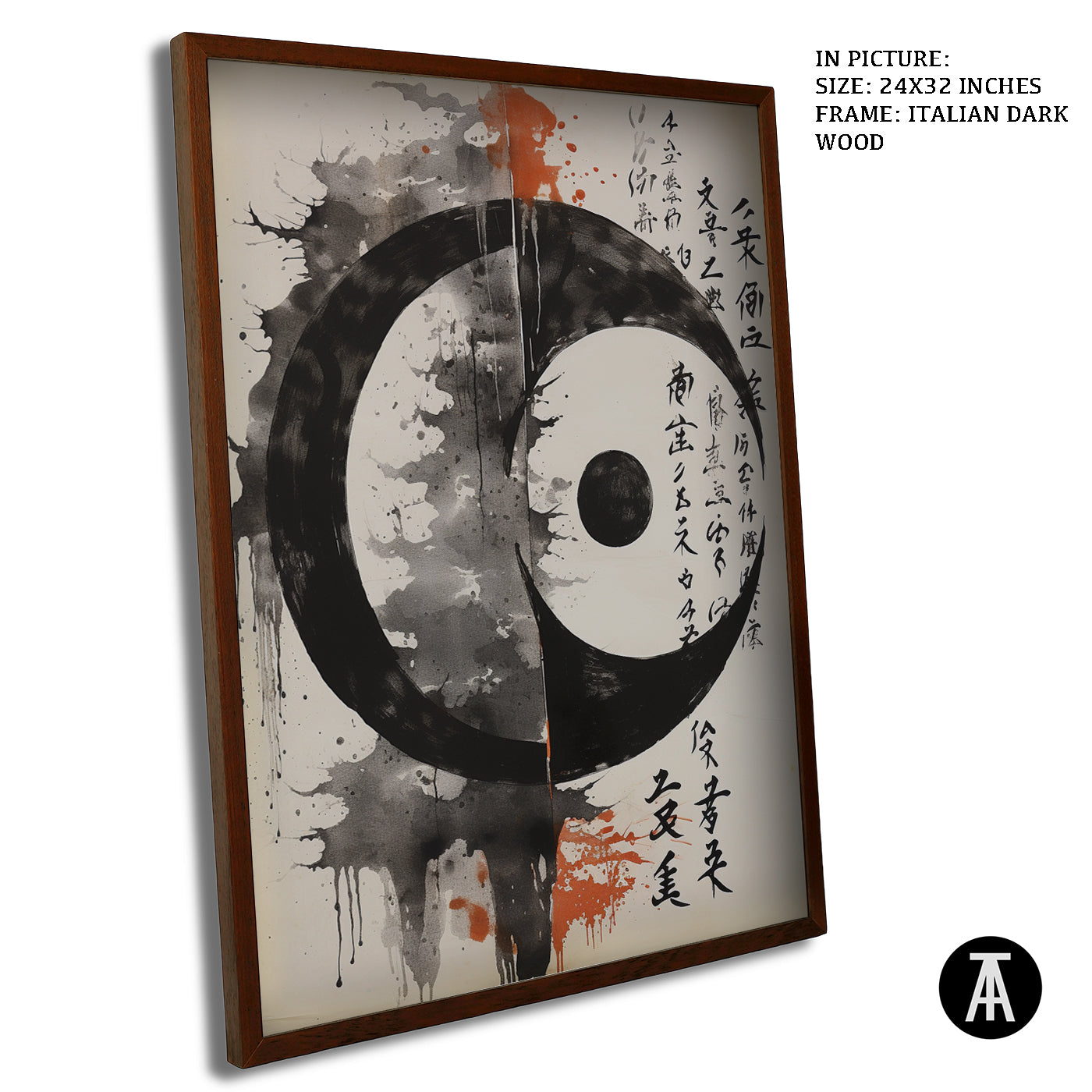 Artwork in Dark Wood Frame