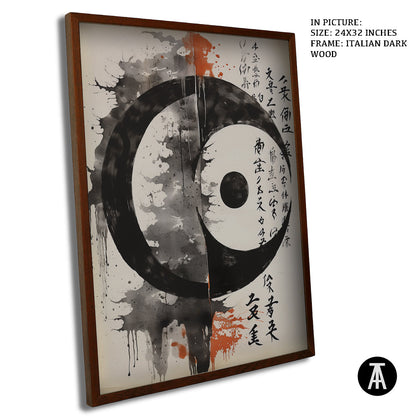 Artwork in Dark Wood Frame