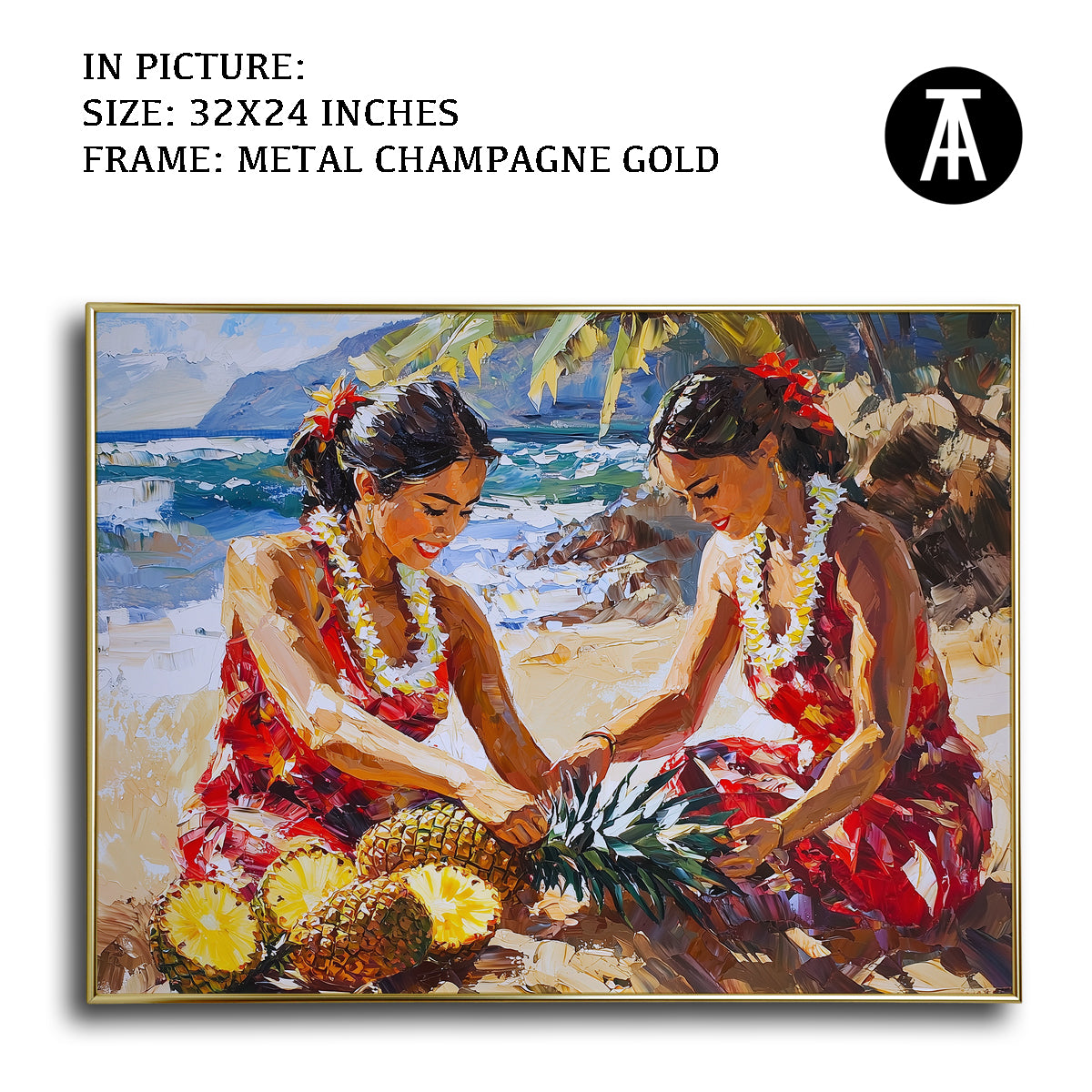 Artwork in Light Brown Frame