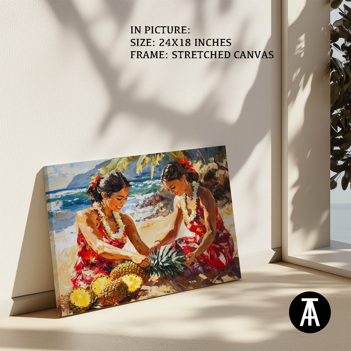 Artwork in Natural Wood Frame
