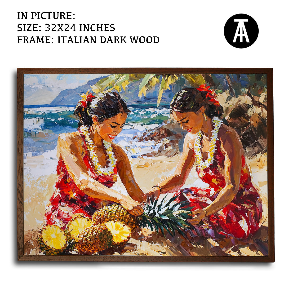 Artwork in Dark Wood Frame