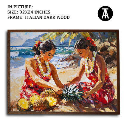 Artwork in Dark Wood Frame