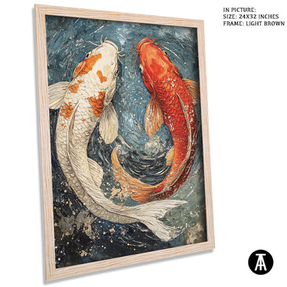 Artwork in Dark Brown Frame