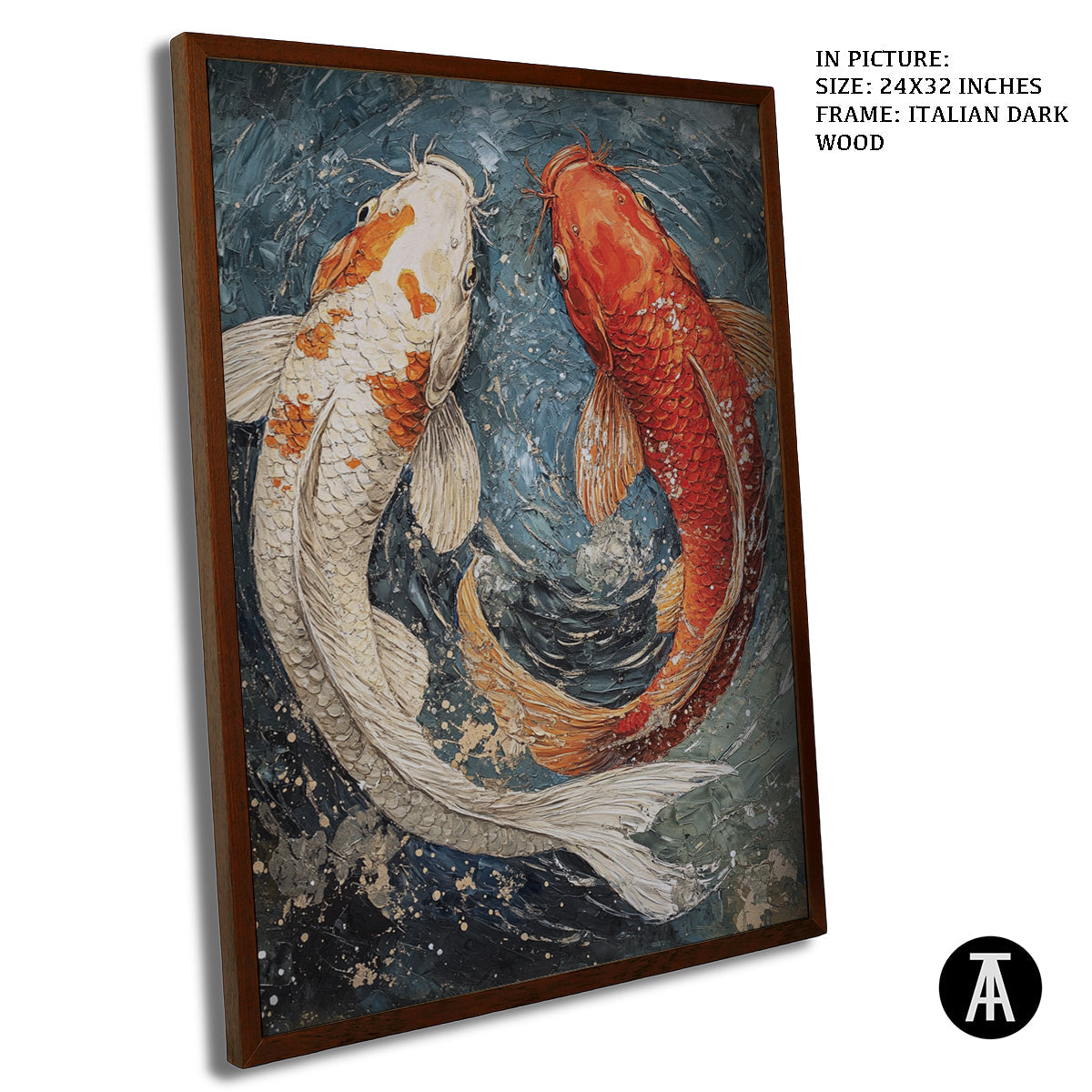 Artwork in Dark Wood Frame