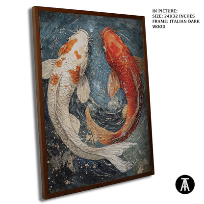 Artwork in Dark Wood Frame