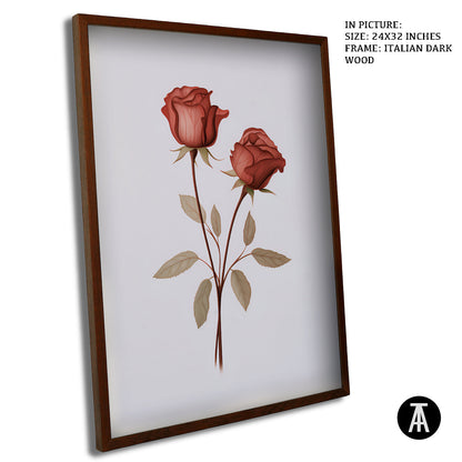 Artwork in Dark Wood Frame