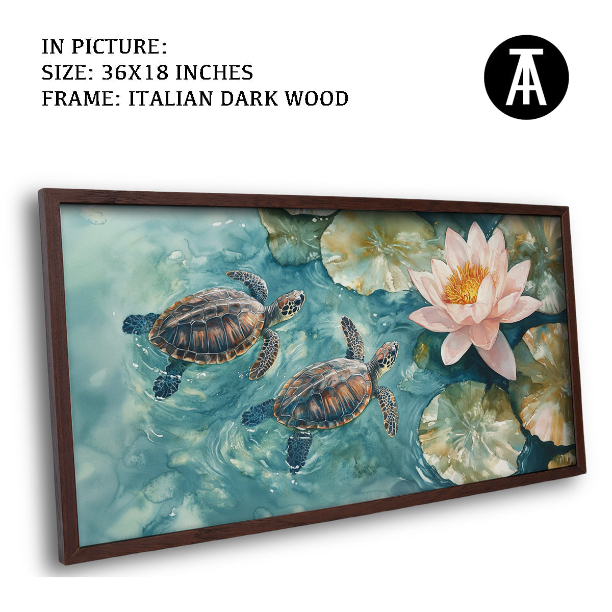 Artwork in Dark Wood Frame
