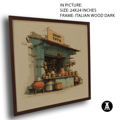Artwork in Dark Wood Frame